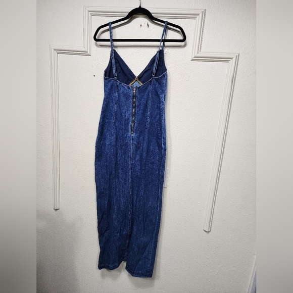 Lulus Crush-Worthy Trend Medium Wash Denim Sleeveless Midi Dress XS Party 90s - Picture 7 of 9